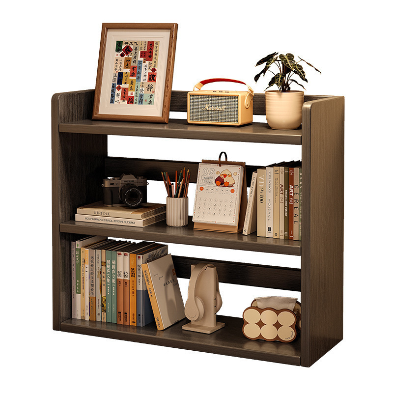 Estante de escritorio de madera sólida estante de escritorio para niños escritorio doméstico almacenamiento de exhibición vertical multicapa pequeño gabinete de libros