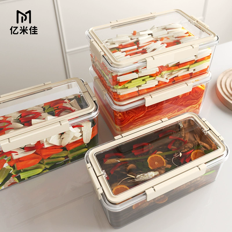 Герметичный контейнер для хранения кимчи в холодильнике, большая емкость, герметичная коробка для острых капусты с ручкой, пищевой контейнер для сырого маринада