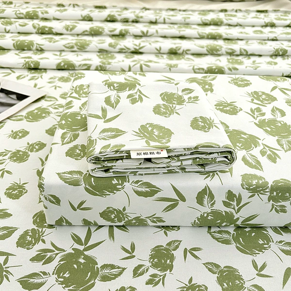Silhouette flower-green [100% cotton]
