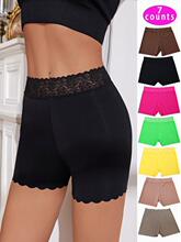 S 19440 Ice Silk Mid Waist Safety Shorts ��˿�����޺۰�ȫƽ