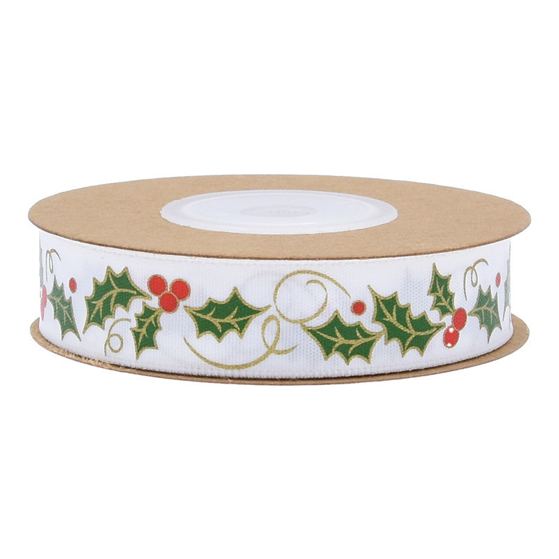 Transfronterizo nuevo impreso animal Navidad fruta cinta flores Navidad regalo embalaje de alta calidad Cinta de Oro 10Y