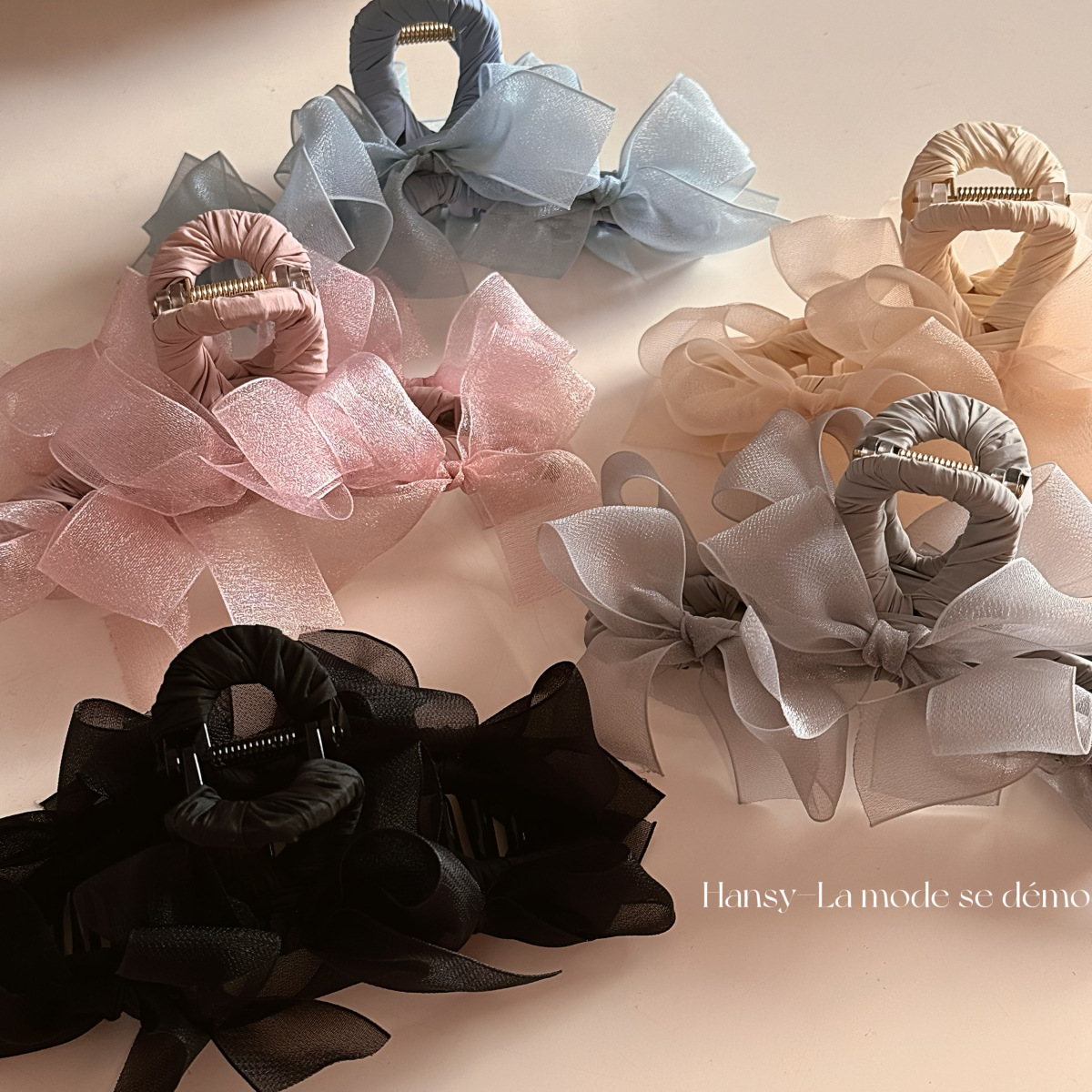 ballet style ribbon bow barrettes sweet winding ribbon updo shark clip hair accessories new cute headwear