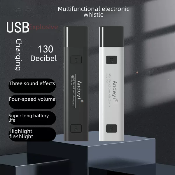 New Digital Whistle High Volume Rechargeable with Flashlight Traffic Command Pet Training Coach Referee Whistle