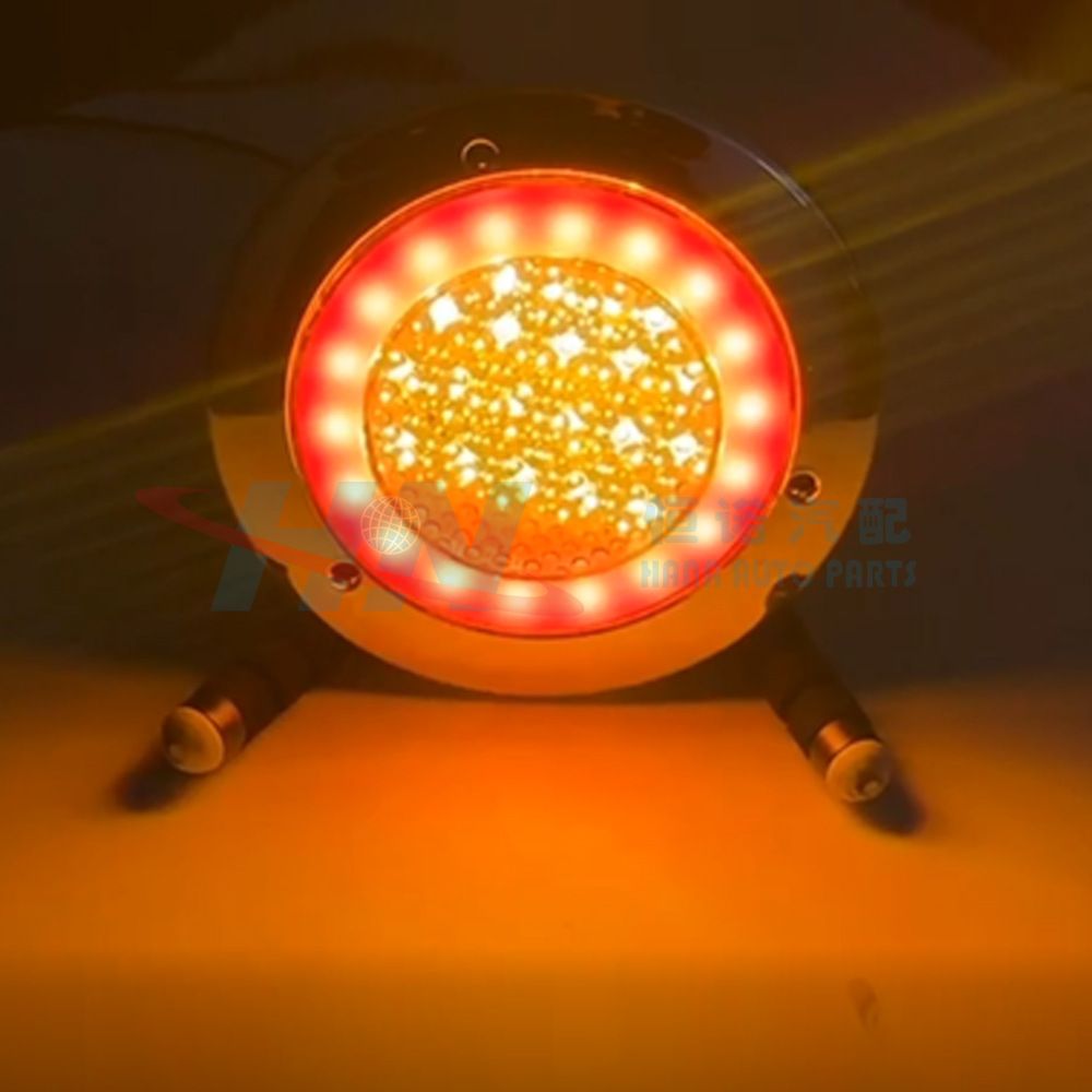 Nueva luz redonda 24V camión doble color redondo camión ligero LED luz redonda remolque nueva luz redonda