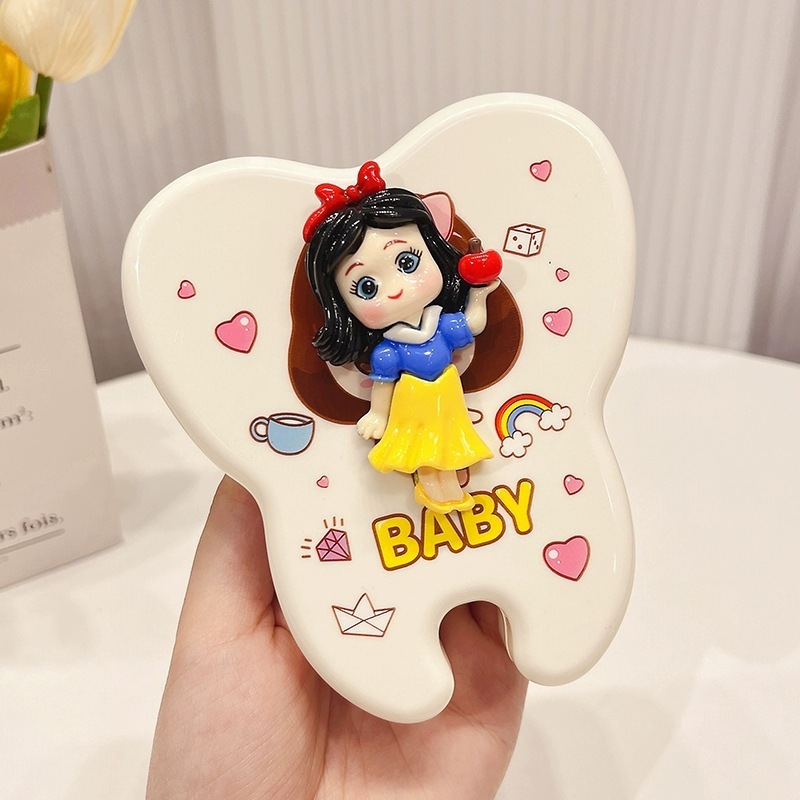 乳歯収集ボックス、子供の歯の交換収納ボックス、見栄えの良いかわいい漫画の男の子と女の子の歯の収集収納ボックス|undefined