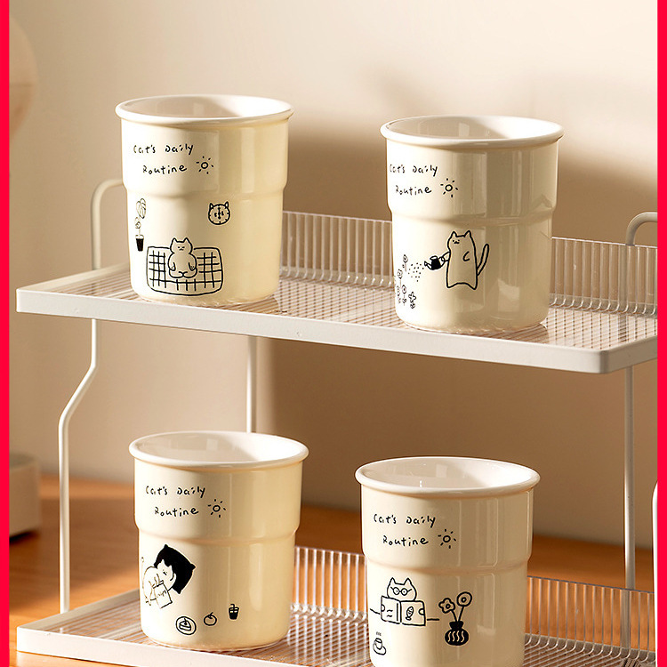 Hand-held ceramic coffee cup children's cartoon drinking cup office milk juice cup latte cup