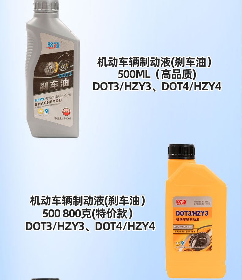 Brake Fluid Dot4 for Cars, Trucks, Motorcycles, Electric Disc Brakes, Forklifts, and Clutches, Universal Type