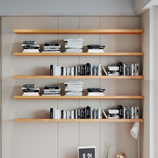 Solid Wood Clapboard Storage Rack Wall-Hanging Bookshelf Decoration TV Background Wall Log Multi-Layer Storage Rack