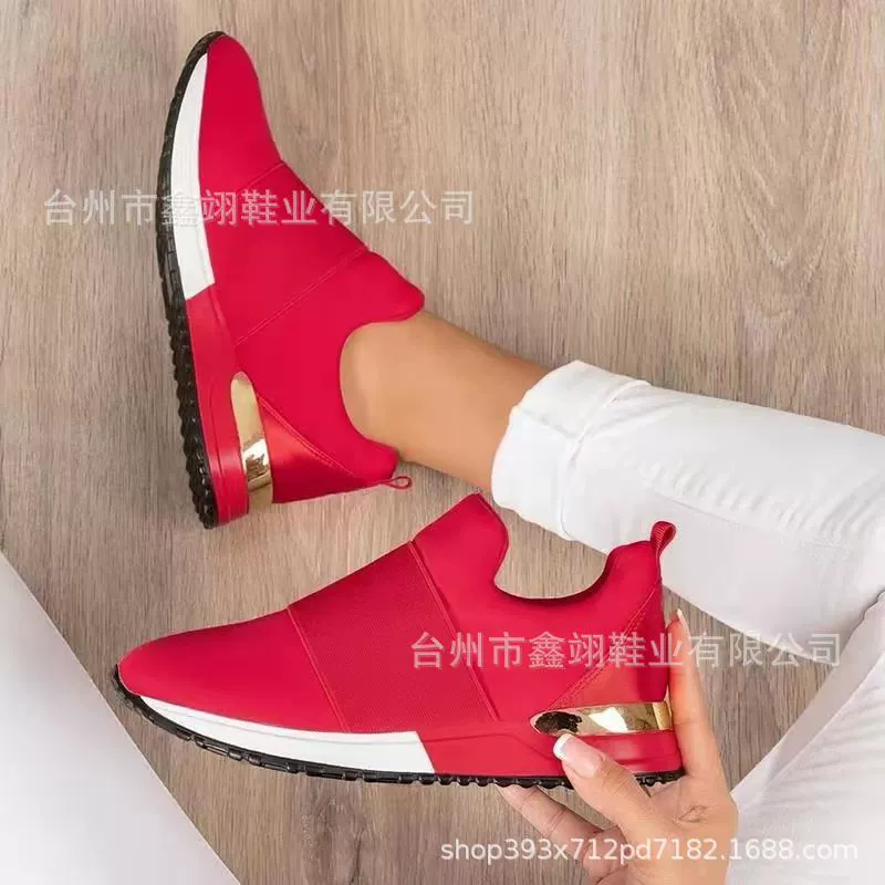 2021 Весенняя новая трансграничная Спортивная повседневная обувь, женские кроссовки без шнуровки больших размеров, одинарные туфли 43 размера, одиночные туфли, женские