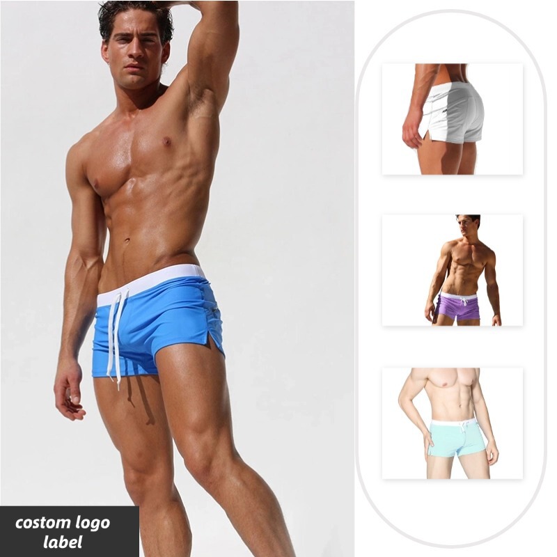 European and American men's beach pants Amazon boxer swimming trunks fashion back pocket design running fitness breathable sports shorts European and American men's beach pants Amazon boxer swimming trunks fashion back pocket design running fitness breathable sports shorts
