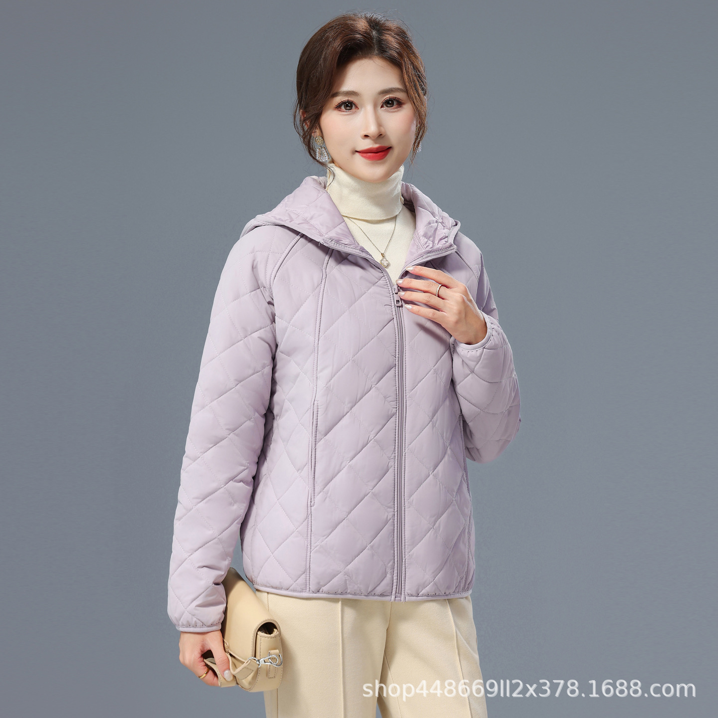 보라색/후드 재킷