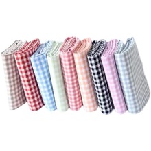 纯棉格子布料服装面料黑白红白小方格衬衣桌布窗帘布手工diy面料