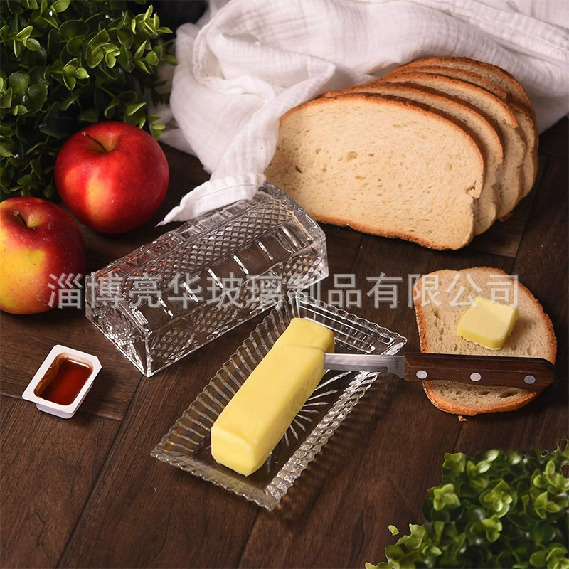 Glass rectangular oil, storage system, dinner plate, for import