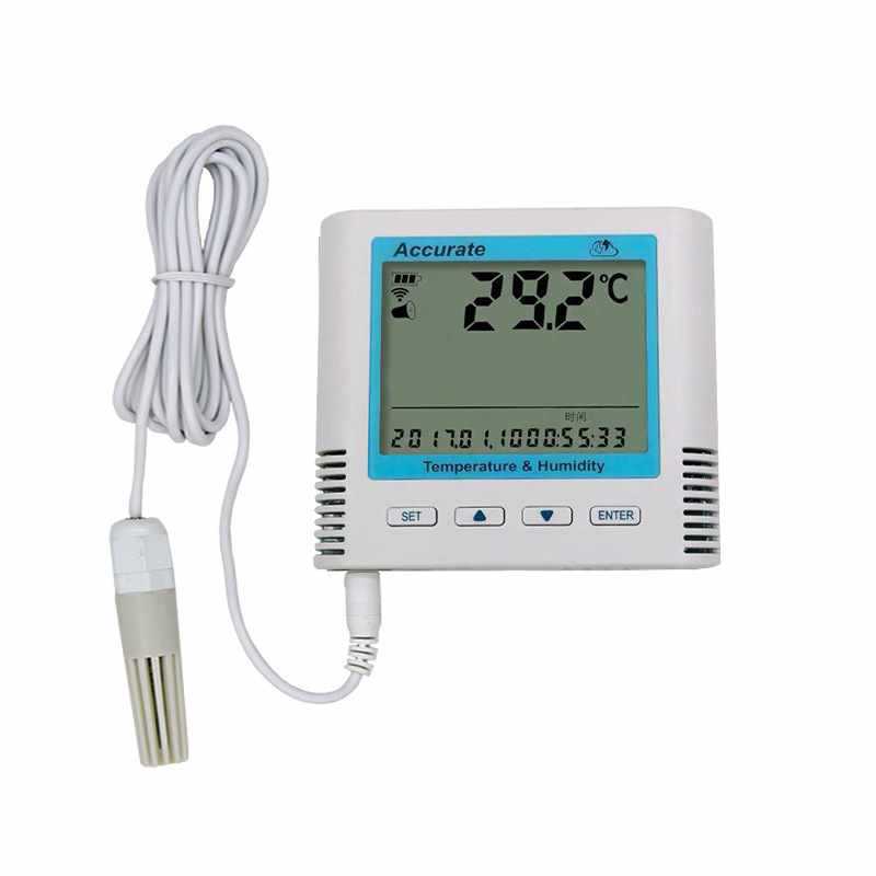 무선 와이파이 온도 및 습도 미터 룸 산업 실시간 원격 모니터링 온도 및 습도 레코더 자동 경보