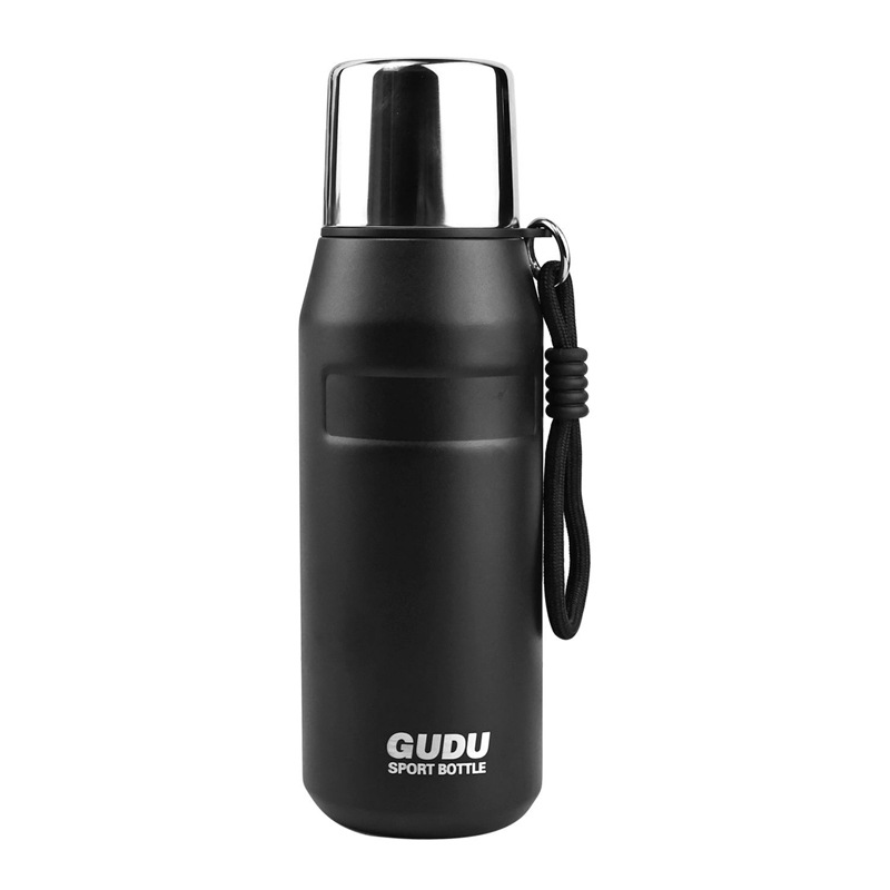 Outdoor Thermos Cup Men's And Women's All Steel Lid Cup Accompaniable Sling Stainless Steel Kettle Sports Cup Portable