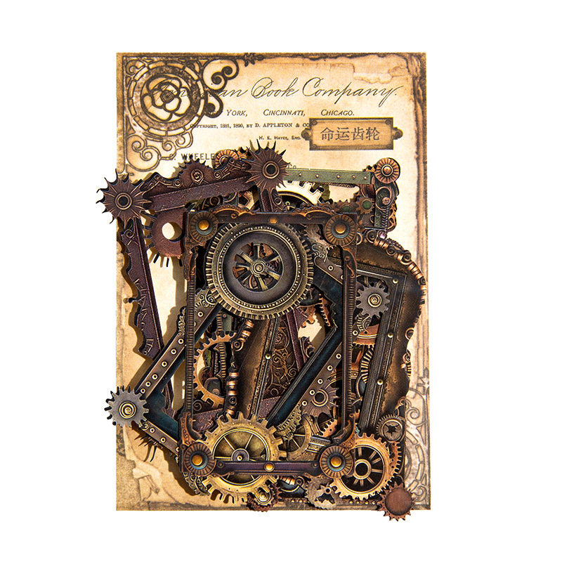 Yanji marco hueco mecánico era serie retro hueco mano cuenta DIY material decoración base 10 unidades 6 modelos