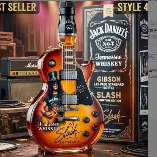 Nuevos productos transfronterizos de guitarra de rock botella de whisky estación independiente de alta venta botella de vidrio de silicona Tennessee image 4