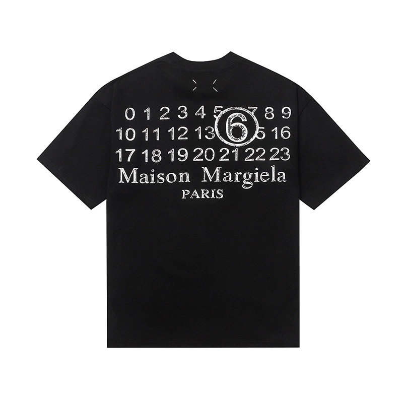 Maison Margiela 24SS коллекция MM6 цифровой узор круглый вырез мужской и женский модный бренд укороченный рукав футболка серия