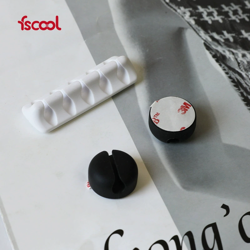 Cable organizer desktop self-adhesive wire wrap for travel label cable silicone storage convenient USB mouse cable clip cable organizer