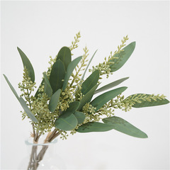 Nordic natural system simulated green plant leaves bunches of millet grains and eucalyptus leaves ins style flower photography props