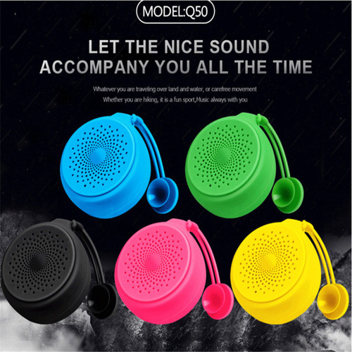 Factory Wholesale New Gift Bluetooth Speaker Wireless Adhesive Dustproof Speaker Q50 Bathroom Waterproof Bluetooth Speaker