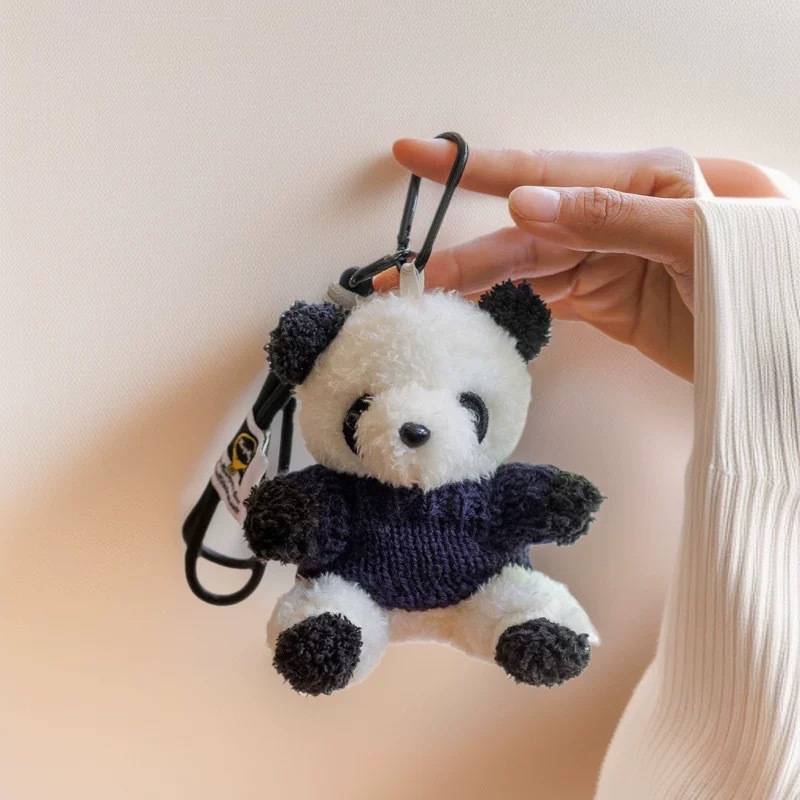 Caricatura panda peluche colgante oso espacial bolsa colgar decoración Wenchuang peluche muñeca llavero regalo para parejas
