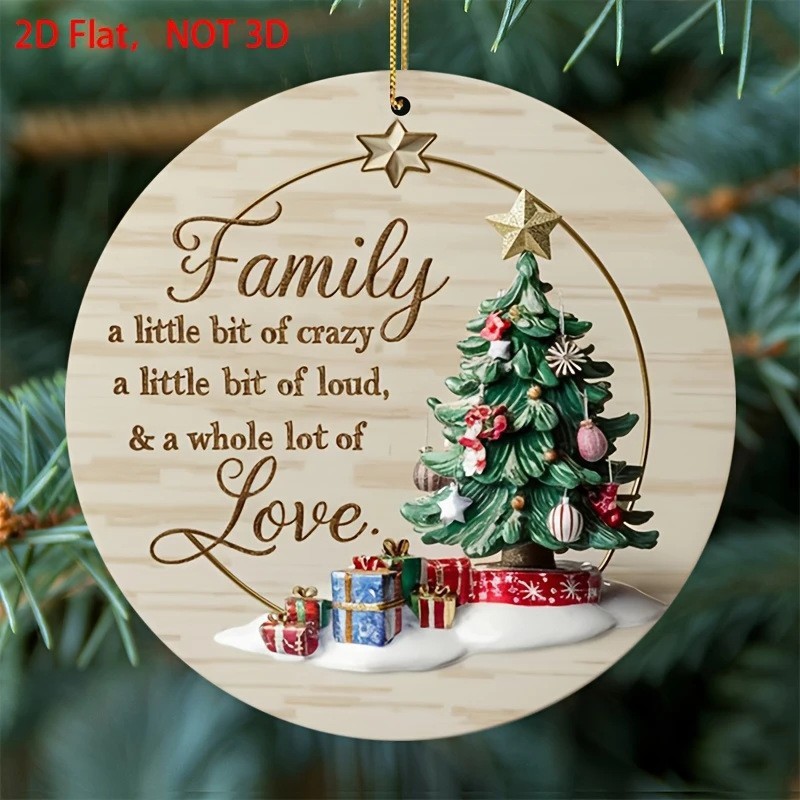 Transfronterizo Amazon nuevo colgante plano acrílico redondo de Navidad creativo de decoración de árbol de Navidad colgante de coche image 6