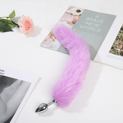 SM fox tail flirting metal anal plug tail prop anal plug anal backcourt male and female flirting sex products