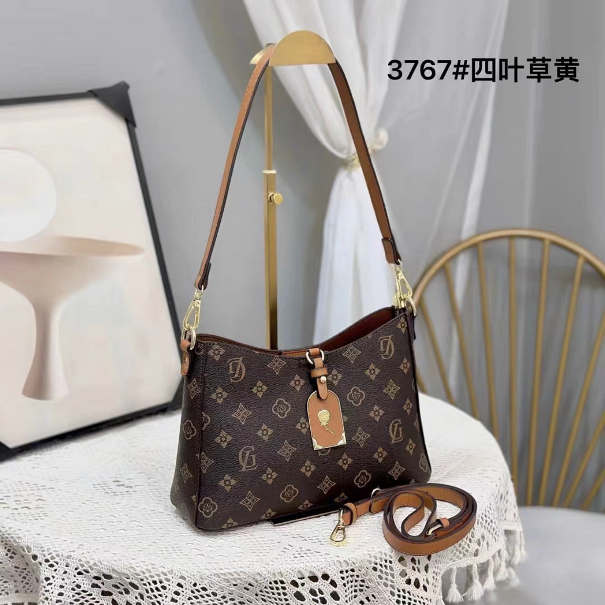 高级感时尚水桶包包女2025新款复古印花腋下包女士单肩包斜跨包潮