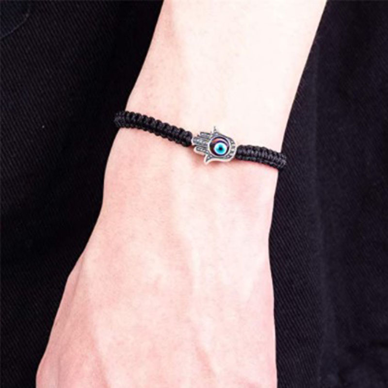 Mode L'oeil Du Diable Paume Alliage Verre Corde Tricot Unisexe Bracelets display picture 2