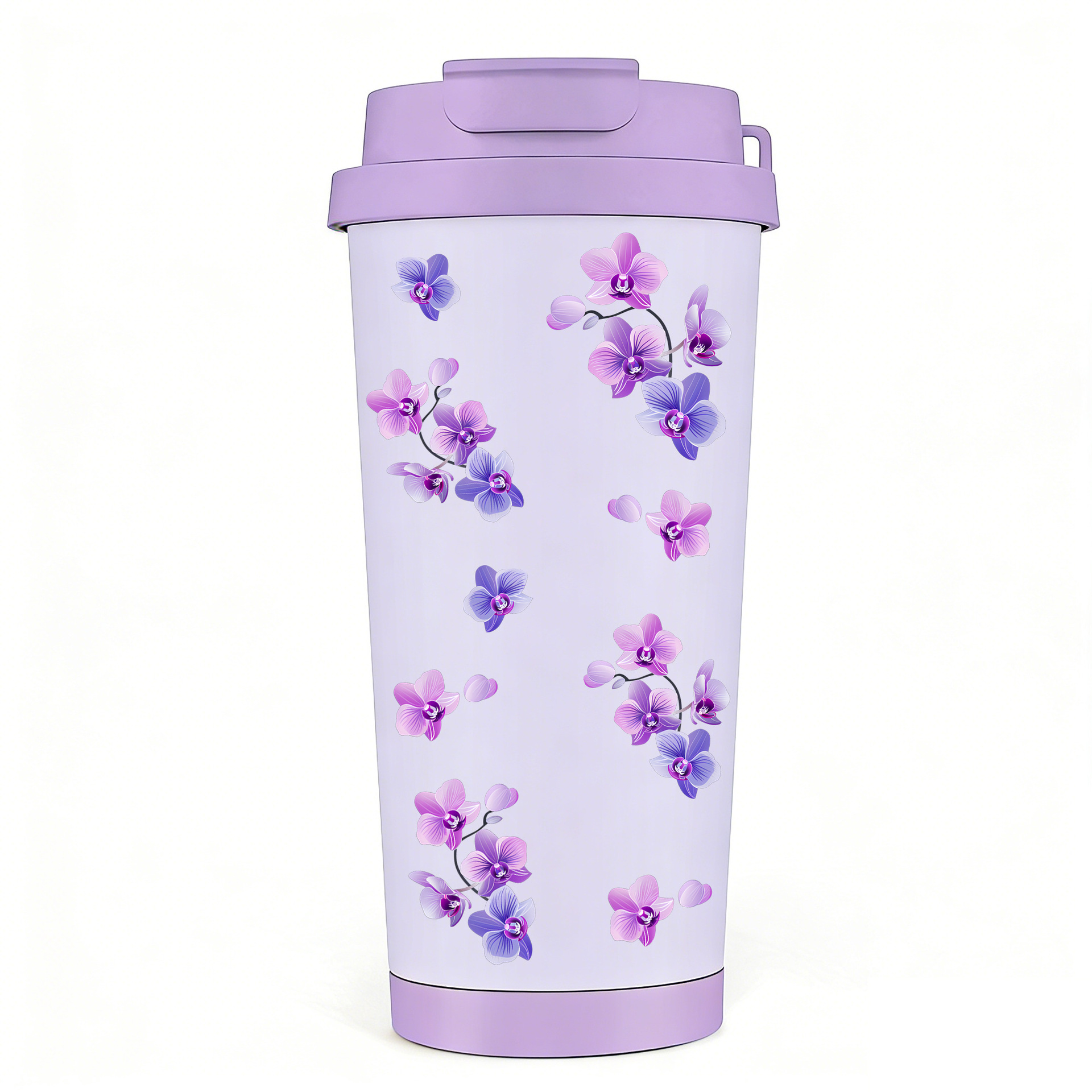 Nuevo logotipo de tazas de café aislantes para niñas de alto valor facial tazas de bebida ligeras lujosas acompañantes orquídeas tazas de agua retro rojo