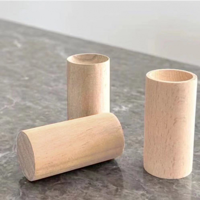 圆柱扩香木精油专用家居摆件榉木无火香薰挂件室内桌面木制小木堆