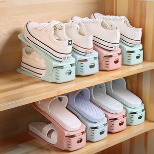 Double Layer Shoe Bracket Simple Household Dormitory Shoe Storage Artifact Space-saving Shoe Rack Adjustable Shoe Cabinet