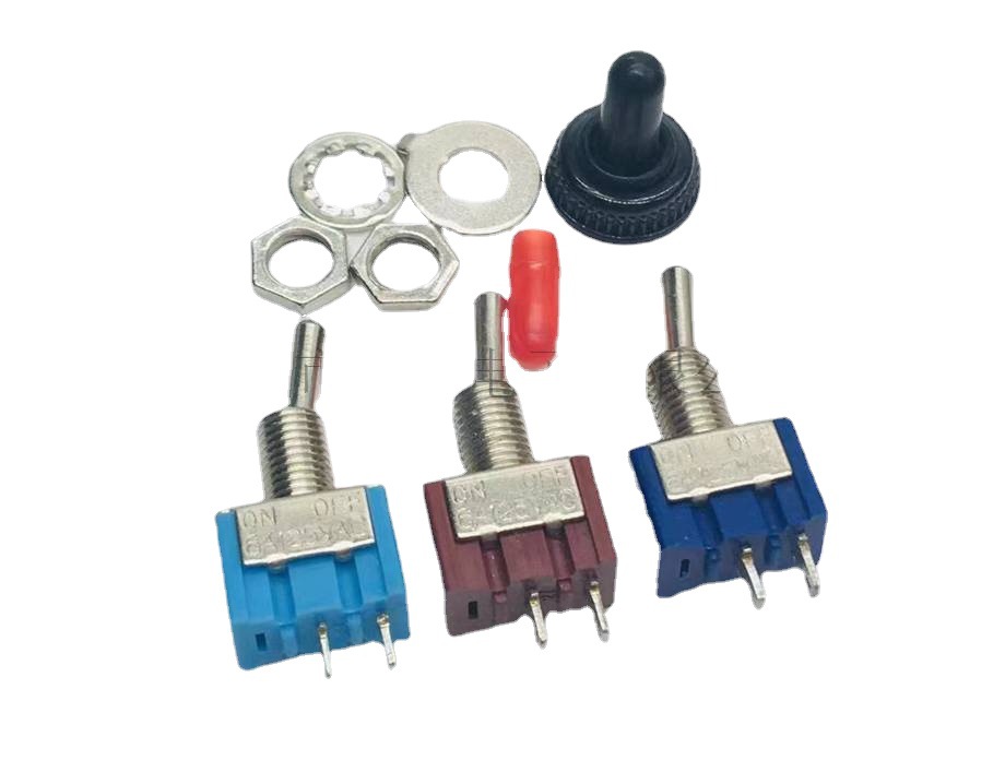 （源头货）钮子开关 MTS-101 两脚两档 摇摆开关  6mm孔径 黑色