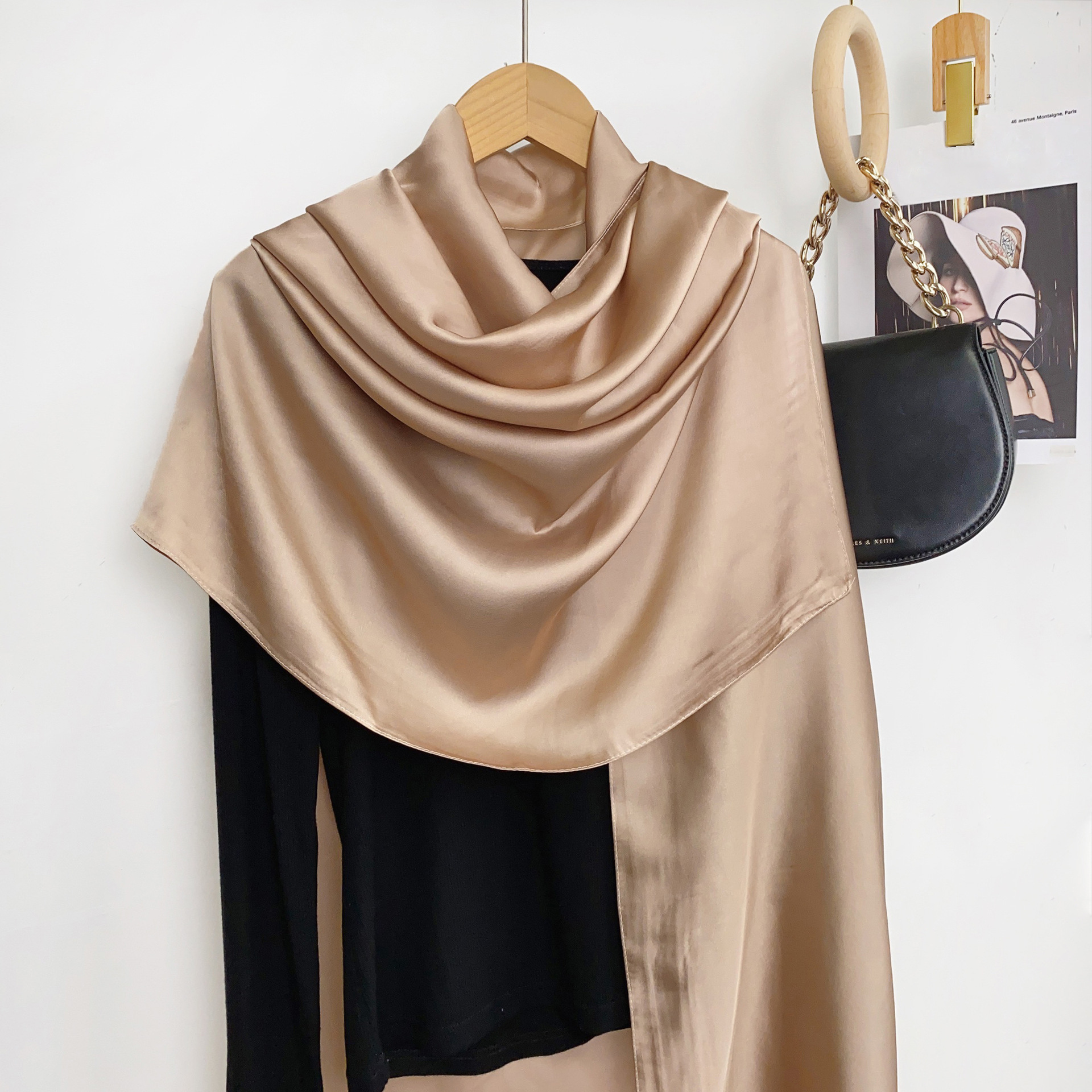 Verano delgada de gran tamaño bufanda desierto viajes protector solar chal estilo étnico bufanda seda artificial color sólido bufanda para las mujeres