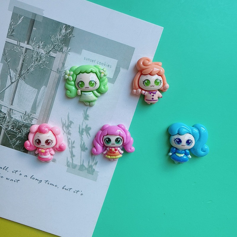 卡通可爱魔法少女 diy小饰品手工发夹手机壳文具贴片材料树脂配件|undefined