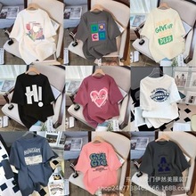 2025夏季新款韩版圆领短袖T恤女印花打底衫上衣品牌女装批发货源