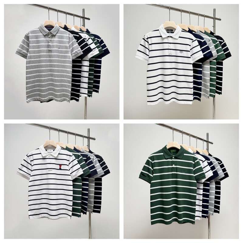 Cross-Border New Summer High-End Casual Unisex Polo Shirt, Loose Fit, Slimming Top, Classic Triangle Design