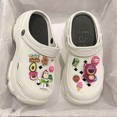 踩屎感洞洞鞋女外穿夏季新款可愛煤球ins防滑沙灘超厚底包頭涼拖