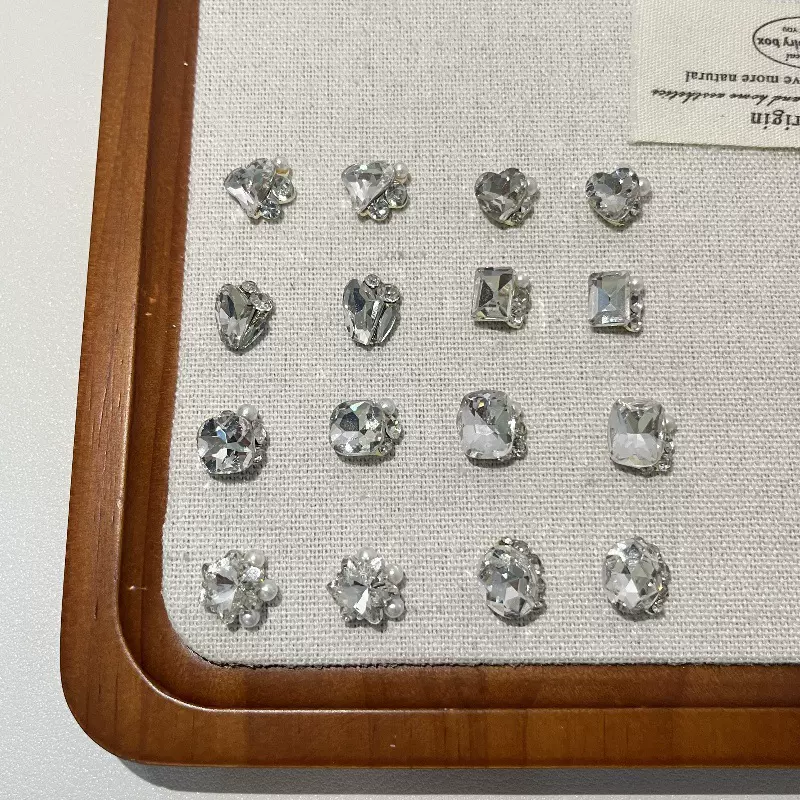 美甲钻球超闪鸽子蛋歪心斧头肥方成品堆钻指甲钻dyi装饰批发爆闪