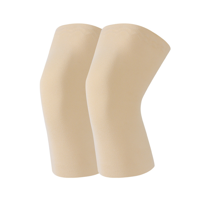 De la rótula de terciopelo cálido desgaste interior de las mujeres de ajuste ajustado antideslizante hombres delgada rótula cubierta vieja pierna fría junta sin costuras para los ancianos