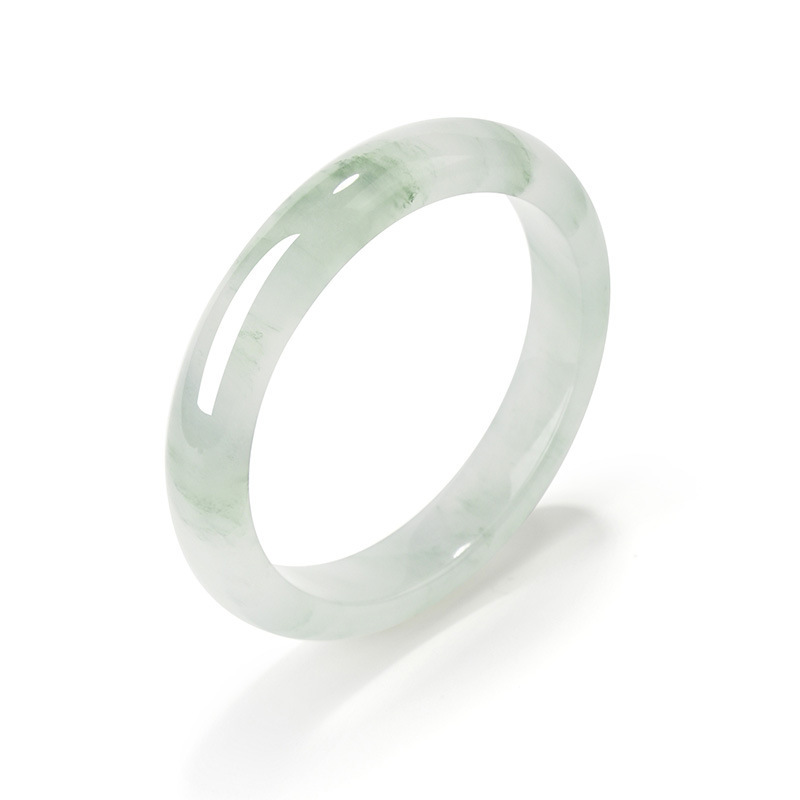 Round Tianshan Jade Bracelet Beauty Bracelet Natural Snow Jade Bracelet Gold Jade Jingle Bracelet Floating Flower Jade Bracelet