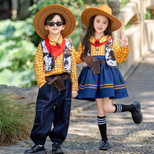 女童胡迪连衣裙秋装巴斯光年男童玩具总动员儿童卡通cos兄妹装潮