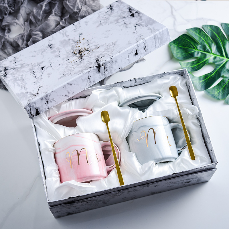 대리석 패턴 - 스트레이트 컵 선물 상자