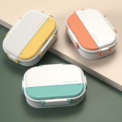 Stainless steel divided lunch box for students, office workers, and canteens, with soup bowl and set meal box