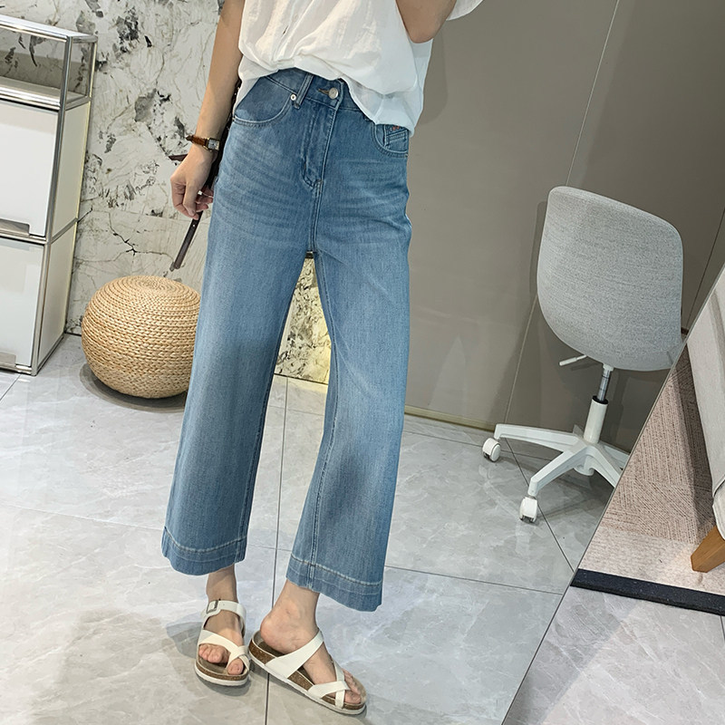 Acetate Tencel Cool Straight-Leg Jeans for Women, Summer Thin Style, Breathable, High-Waisted, Stretchy, Petite Length Cropped Pants Acetate Tencel Cool Straight-Leg Jeans for Women, Summer Thin Style, Breathable, High-Waisted, Stretchy, Petite Length Cropped Pants