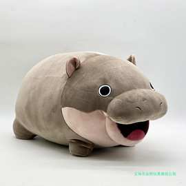 跨境新款 moo deng plush弹跳猪 侏儒河马毛绒玩具弹跳猪挂件拖鞋