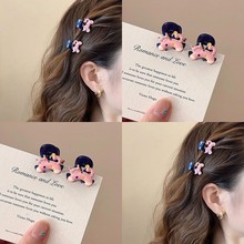 可爱超标~2个猫咪发夹边夹侧边碎发刘海夹子头饰2025新款少女发卡