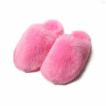 新款跨境亚马逊欧美冬时尚毛毛拖鞋男女居家加绒保暖毛绒套趾毛拖