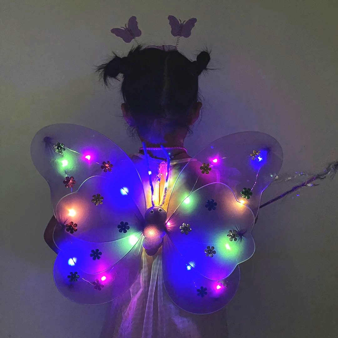 Halloween mascarada fiesta infantil falda de baile mariposa alas de hadas elfo cosplay accesorios